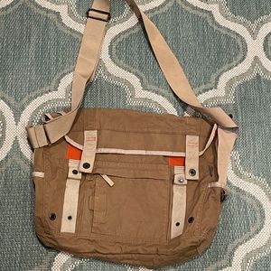 Vintage American Eagle Cotton Messenger Bag Khaki